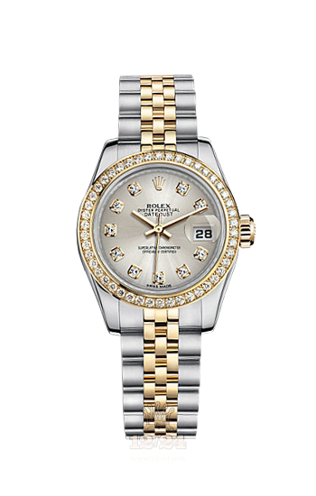 Rolex Lady-Datejust Watch 179383-0016 26 mm Steel / Yellow gold Case Silver Dial