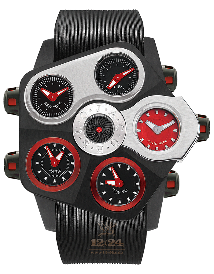 Jacob & Co Iconic Collection Watch 330.100.11.NS.KA.4NS 47 mm Stainless steel PVD coating Case Red Dial