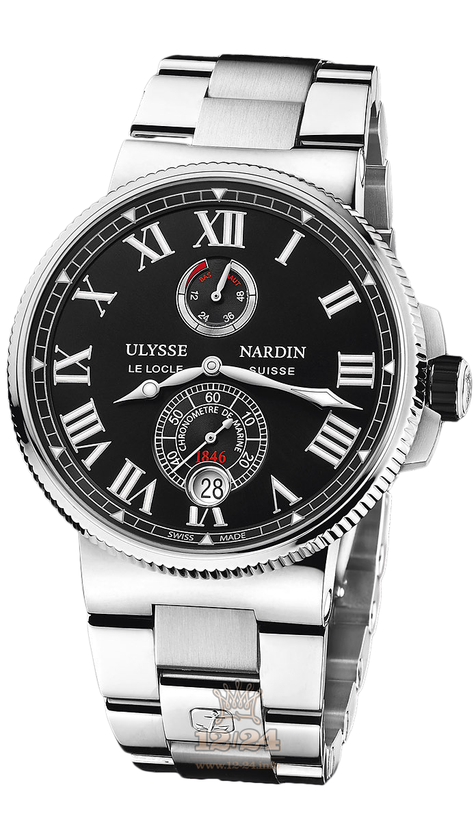 Ulysse Nardin Marine Watch 1183-122-7M/42 V2 45 mm Stainless steel Titanium Case Black Dial