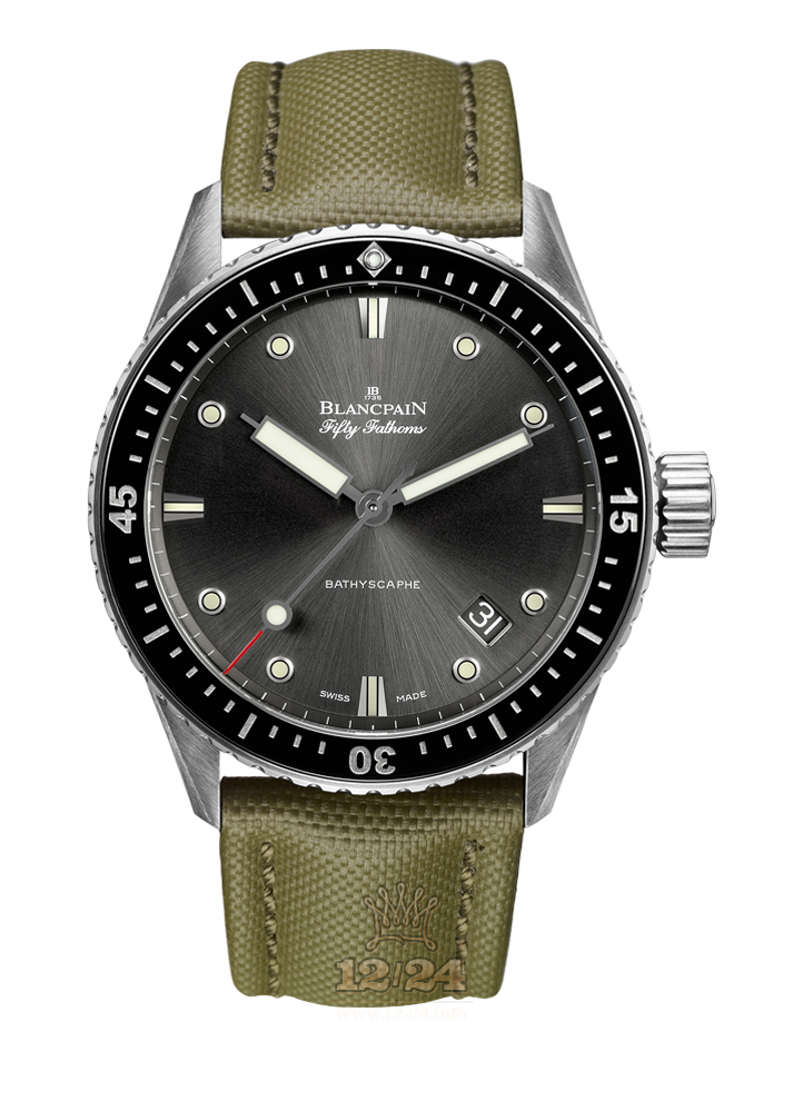 Blancpain Fifty Fathoms Watch 5000-1110-K52A 43 mm Stainless steel Case Gray Dial