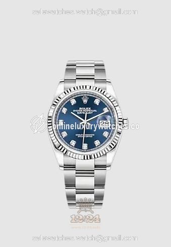 Rolex Datejust Watch 126234-0038 36 mm Stainless steel White gold Case Dark blue Dial