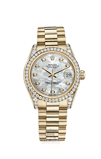 Rolex Datejust Watch 178158-0008 31 mm Yellow gold Case White Dial