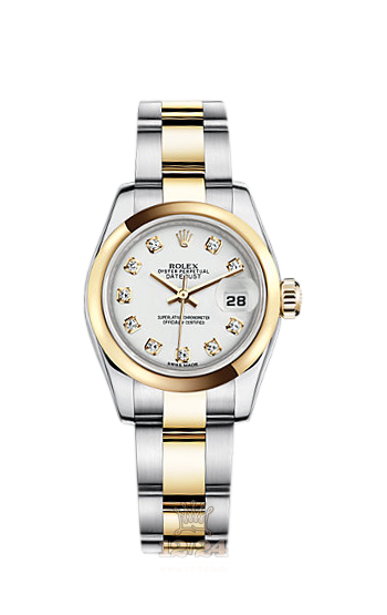 Rolex Lady-Datejust Watch 179163-0084 26 mm Steel / Yellow gold Case White Dial