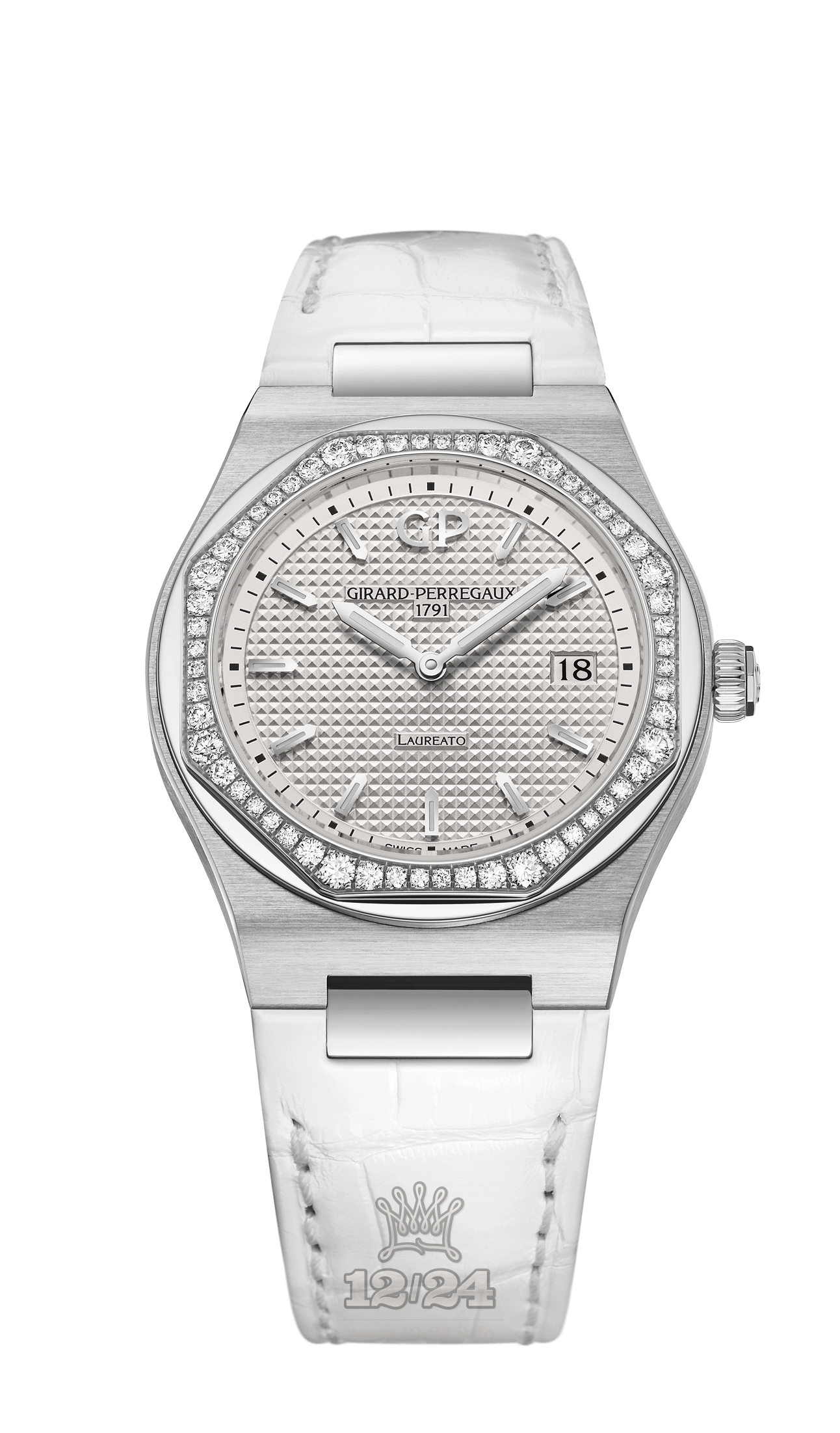 Girard Perregaux Laureato Watch 80189D11A131-CB6A Stainless steel Case Silver Dial