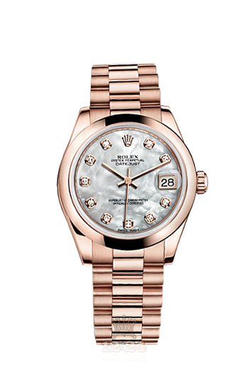 Rolex Datejust Watch 178245f-0026 31 mm Pink gold Case White Dial