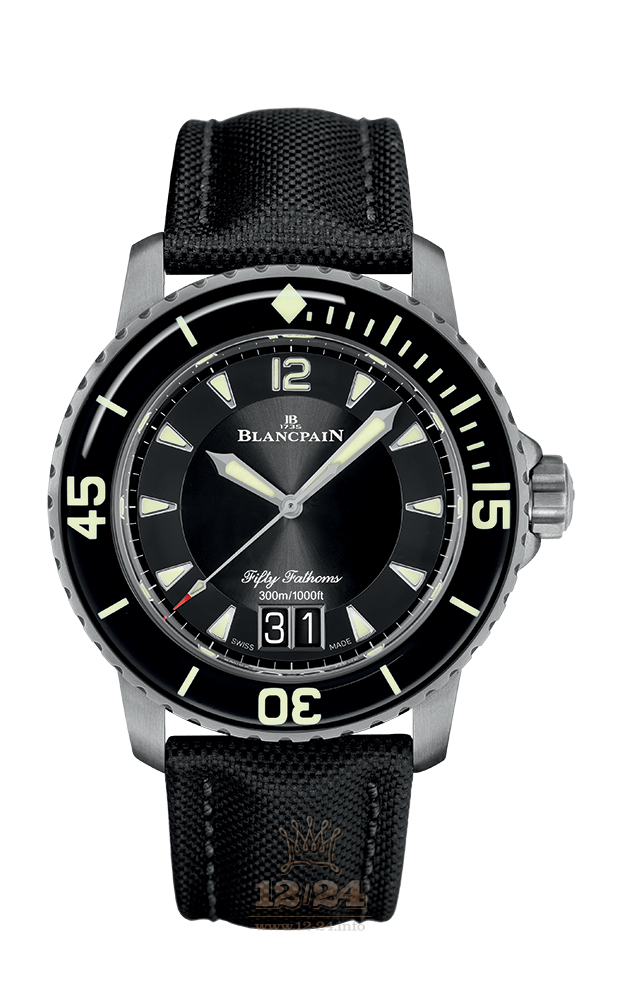 Blancpain Fifty Fathoms Watch 5050-12B30-B52A 45 mm Titanium Case Black Dial
