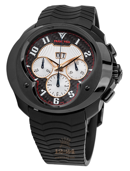 Franc Vila Cobra Watch 8C.DLC.203 45 mm Stainless steel DLC coating Case White Black Dial