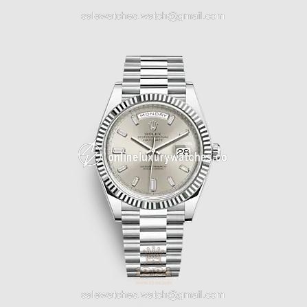 Rolex Day-Date Watch 228236-0002 40 mm Platinum Case Beige Dial