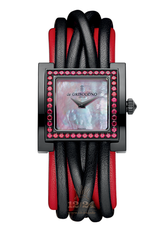 de Grisogono Allegra Watch Watch AW-S04 Stainless steel PVD coating Case Red Dial