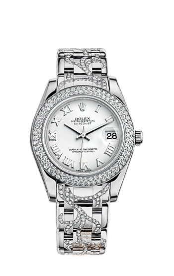 Rolex Pearlmaster Watch 81339-0053 34 mm White gold Case White Dial