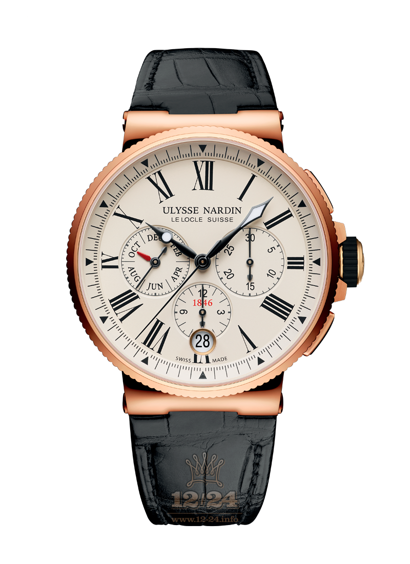 Ulysse Nardin Marine Watch 1532-150/40 43 mm Pink gold Case White Beige Dial