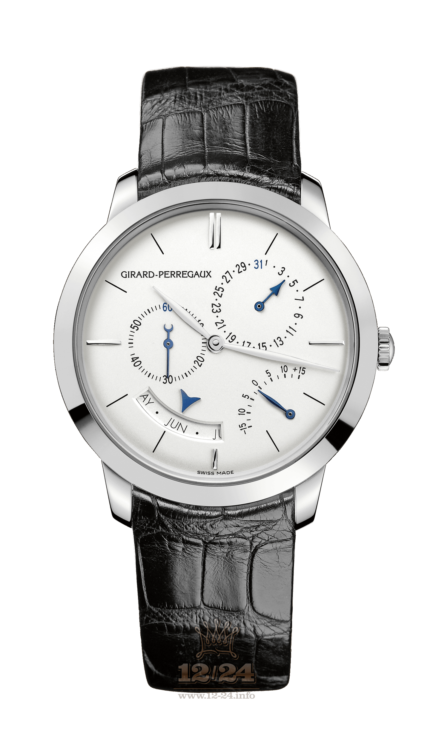 Girard Perregaux 1966 Watch 49538-53-133-BK6A White gold Case Silver Dial
