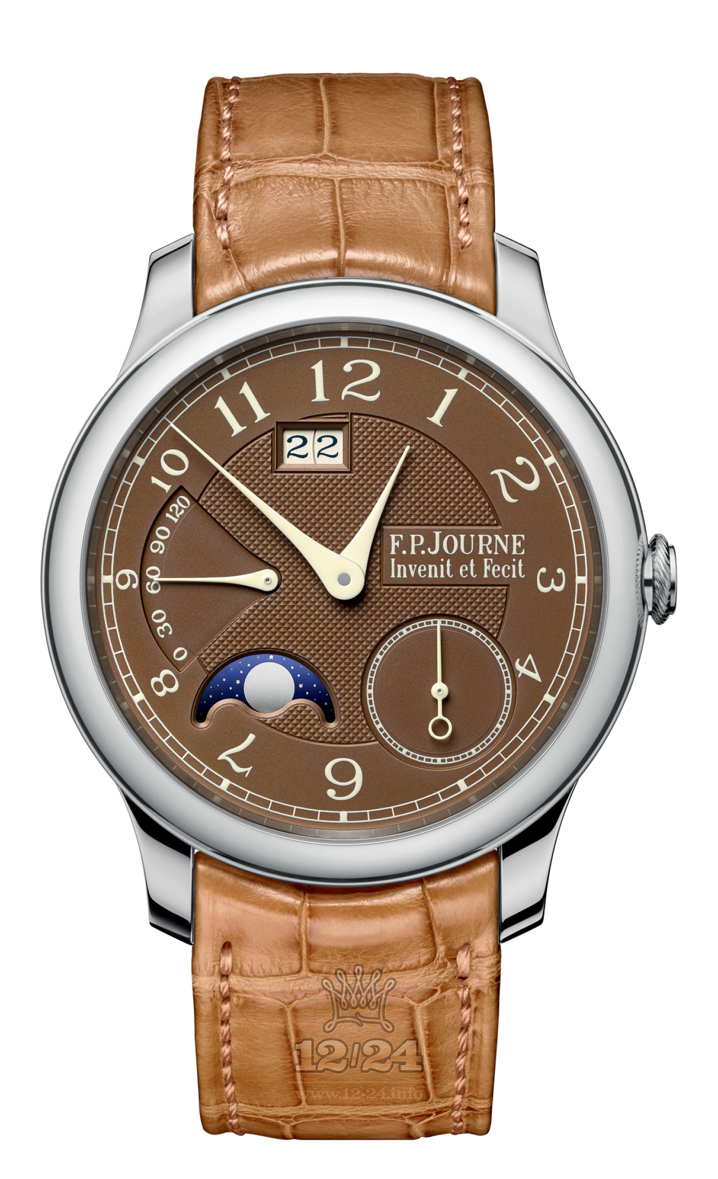 F.P.Journe Octa Watch FPJ-Co-Octa-AutomatLune-Havana-AL-CuirPl 40 mm Platinum Case Brown (chocolate) Dial