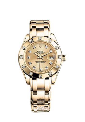 Rolex Pearlmaster Watch 80318-0062 29 mm Yellow gold Case Golden Dial