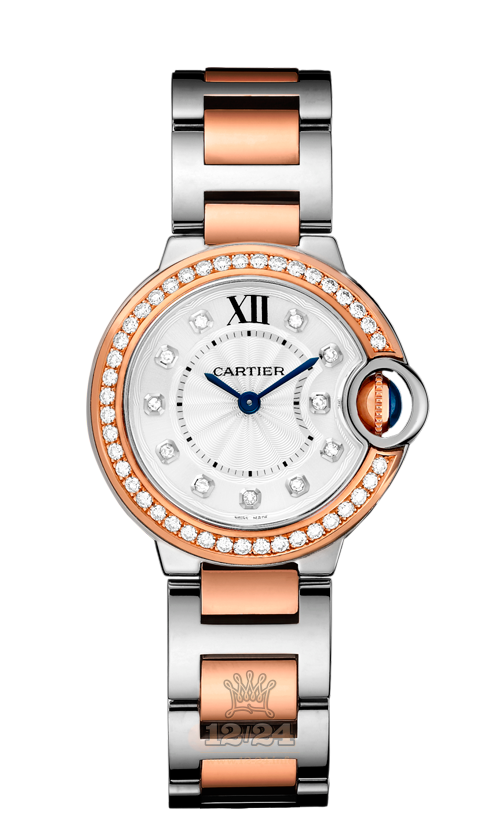 Cartier Ballon Bleu de Cartier Watch WE902076 28 mm Steel / Pink gold Case Silver Dial