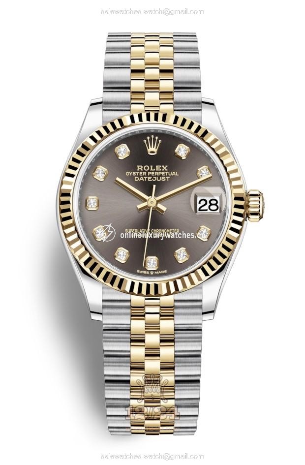 Rolex Datejust Watch 278273-0022 31 mm Stainless steel Yellow gold Case Gray Dial