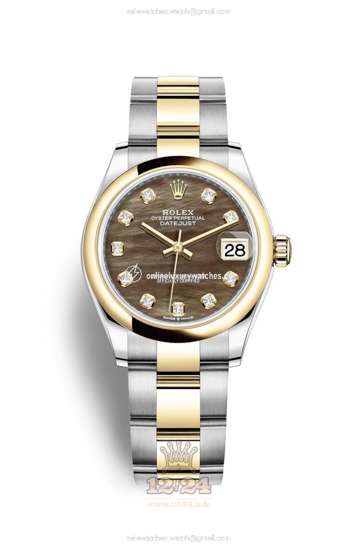 Rolex Datejust Watch 278243-0023 31 mm Stainless steel Yellow gold Case Black Dial