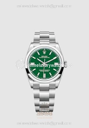 Rolex Oyster Perpetual Watch 126000-0005 36 mm Stainless steel Case Green Dial