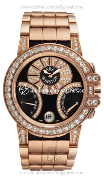 Harry Winston The Ocean Collection Watch 400/UABI36RRC.KD/D3.1 36 mm Pink gold Case Black Dial