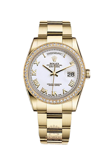 Rolex Day-Date Watch 118348-0150 36 mm Yellow gold Case White Dial