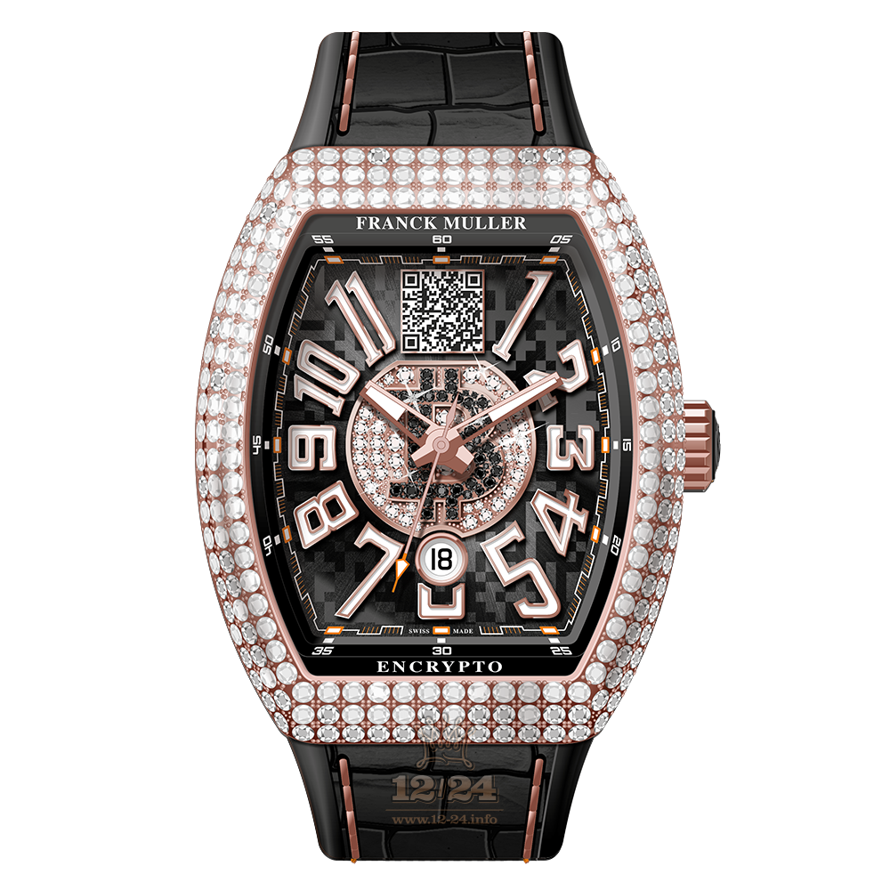 Franck Muller Vanguard Watch V 45 SC DT BTC D CD B1P 43 mm Pink gold Case Black Dial