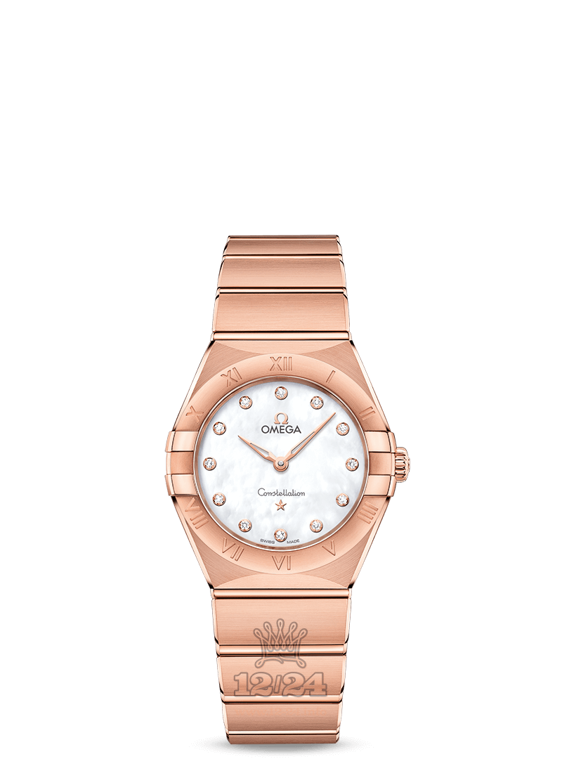 Omega Constellation Watch 131.50.28.60.55.001 28 mm Pink gold Case White Dial