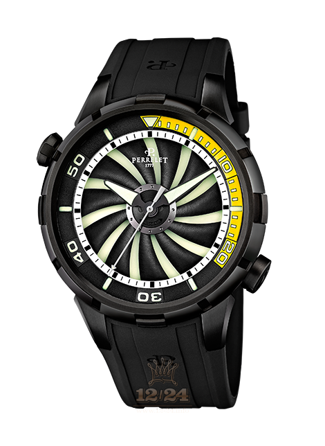 Perrelet Turbine Watch A1088/3 47 mm Stainless steel PVD coating Case Black Dial