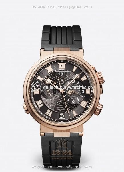 Breguet Marine Watch 5547BR/G3/5ZU 40 mm Pink gold Case Black Dial