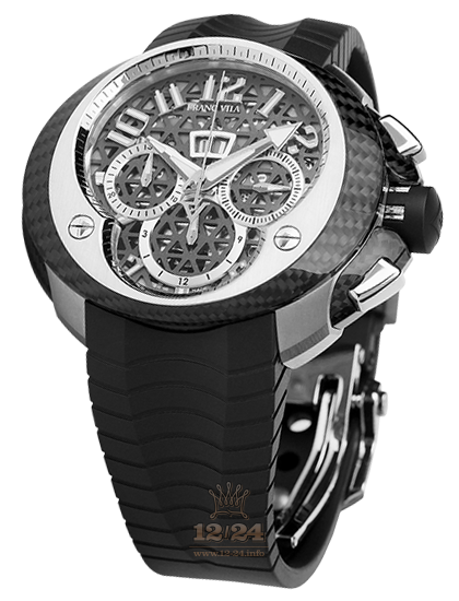 Franc Vila Cobra Watch 8E.TISS.002 Stainless steel Titanium Carbon Case Black Silver Dial