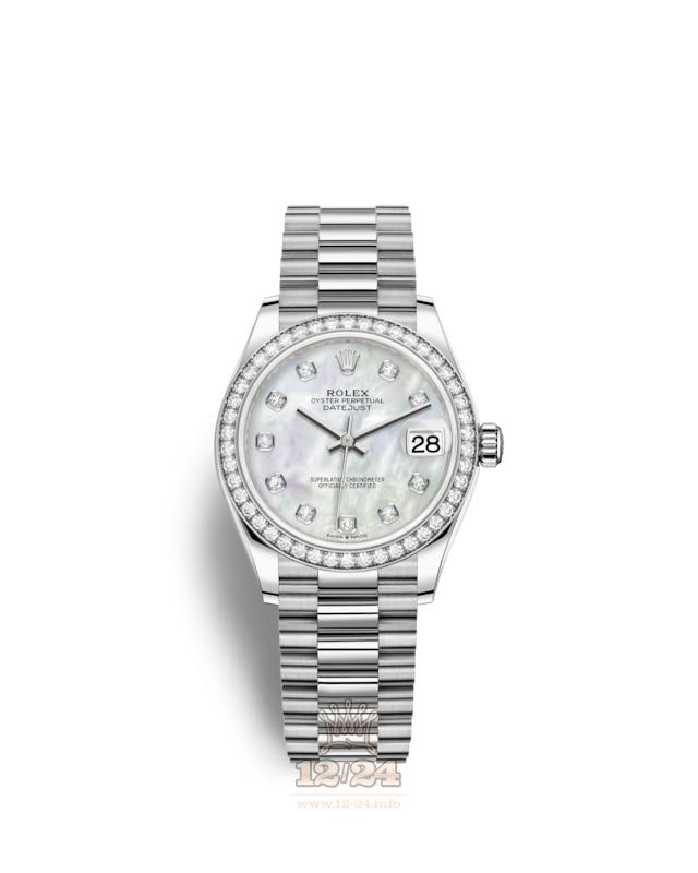 Rolex Datejust Watch 278289rbr-0005 31 mm White gold Case White Dial