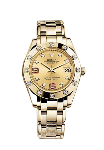Rolex Pearlmaster Watch 81318-0041 34 mm Yellow gold Case Yellow Dial