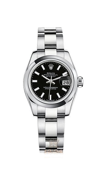 Rolex Lady-Datejust Watch 179160-0008 26 mm Stainless steel Case Black Dial