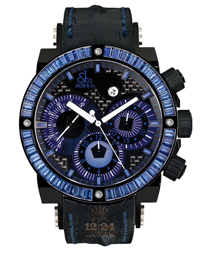Jacob & Co Iconic Collection Watch E8D 46 mm Stainless steel PVD coating Case Black Dial