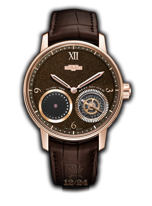 Dewitt Academia Watch AC.OUT.004 42 mm Pink gold Case Brown (chocolate) Dial