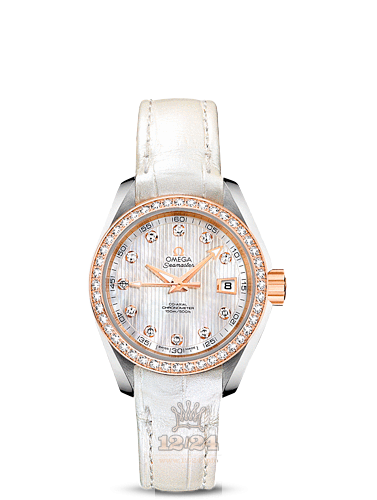 Omega Aqua Terra 150 M Watch 231.28.30.20.55.001 30 mm Steel / Pink gold Case White Dial