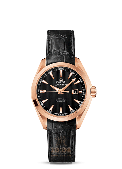 Omega Aqua Terra 150 M Watch 231.53.34.20.01.002 34 mm Pink gold Case Black Dial