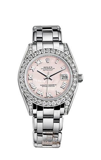 Rolex Pearlmaster Watch 81159-0024 34 mm White gold Case Pink Dial
