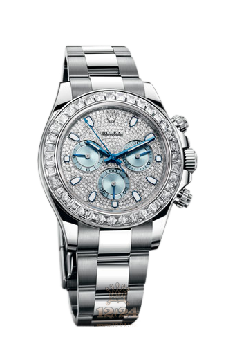 Rolex Cosmograph Daytona Watch 116576TBR-0002 40 mm Platinum Case Silver Blue Dial