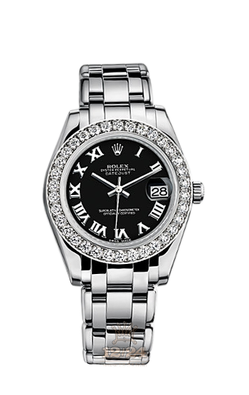 Rolex Pearlmaster Watch 81299-0038 34 mm White gold Case Black Dial