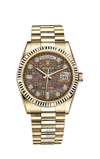 Rolex Day-Date Watch 118238-0112 36 mm Yellow gold Case Black Dial