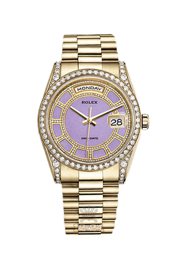 Rolex Day-Date Watch 118388-0161 36 mm Yellow gold Case Purple Dial