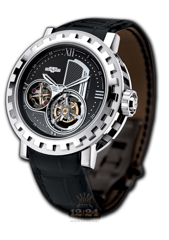 Dewitt Academia Watch AC.8003.48.M070 43 mm White gold Case Black Dial