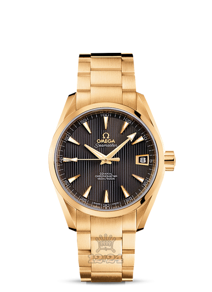 Omega Aqua Terra 150 M Watch 231.50.39.21.06.002 38 mm Yellow gold Case Gray Dial