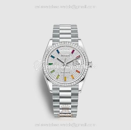 Rolex Day-Date Watch 128396tbr-0006 36 mm Platinum Case