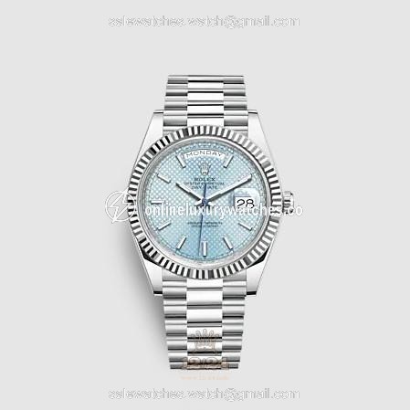 Rolex Day-Date Watch 228236-0005 40 mm Platinum Case Blue Dial