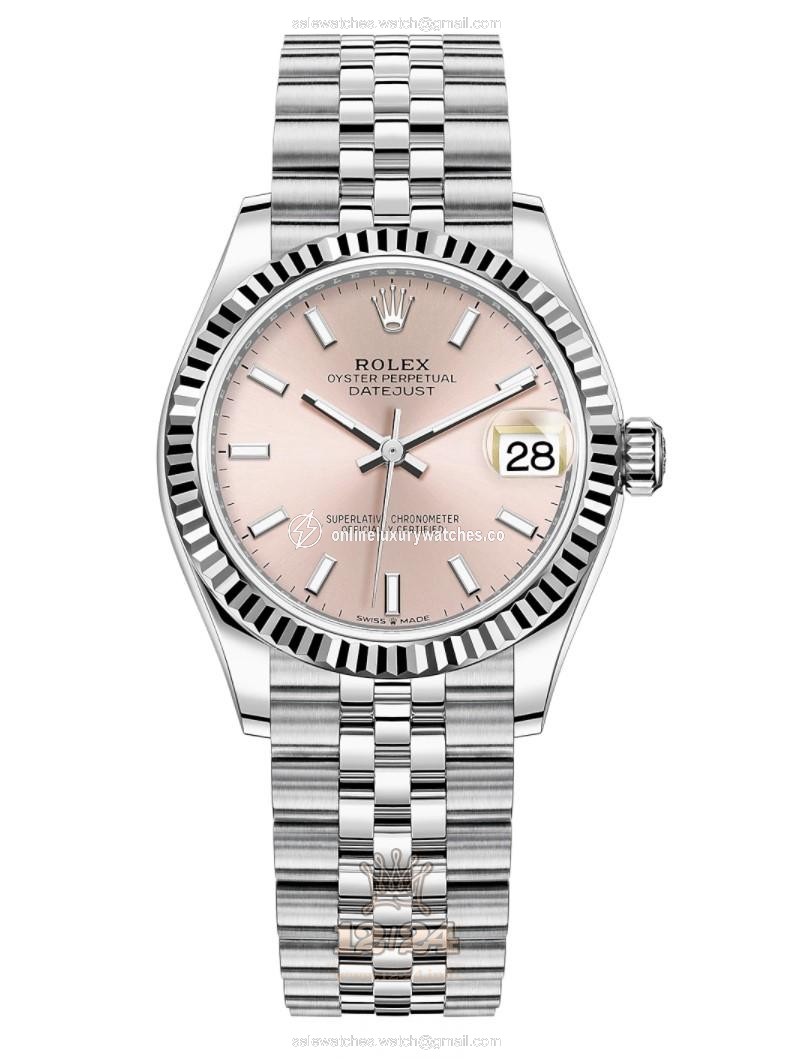 Rolex Datejust Watch 278274-0014 31 mm Stainless steel White gold Case Pink Dial