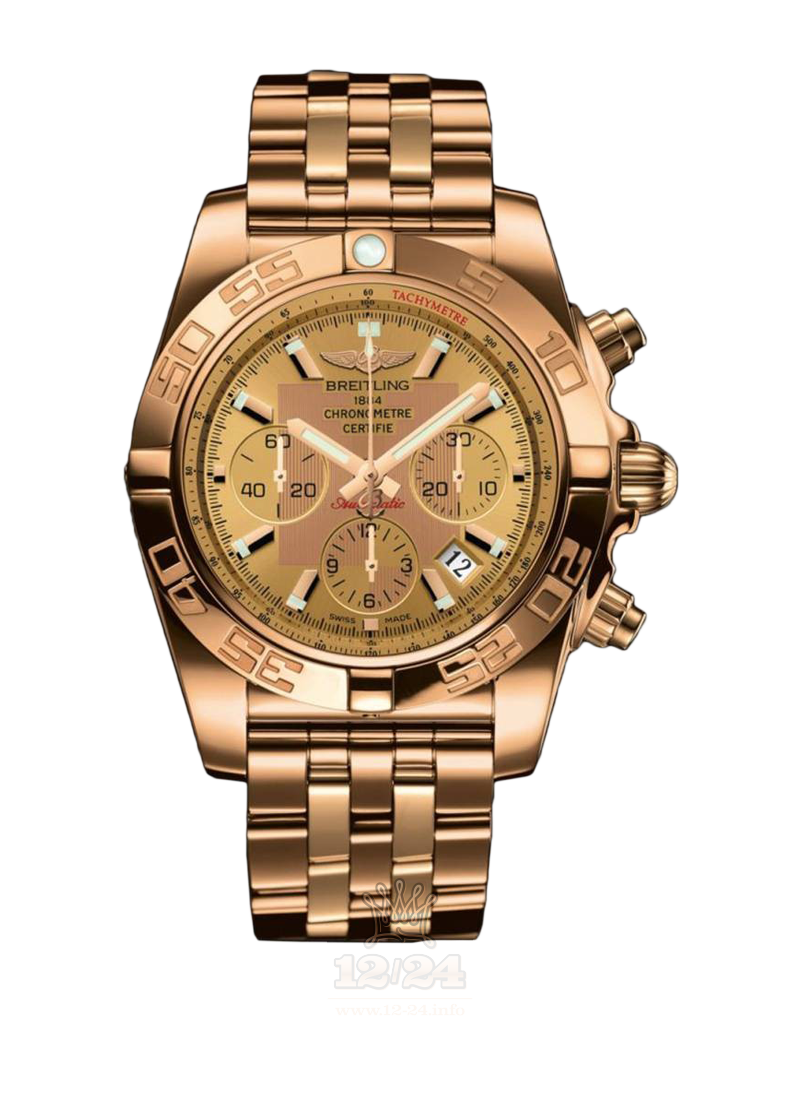 Breitling Chronomat Watch HB011012|H548|375H 44 mm Pink gold Case Golden Dial