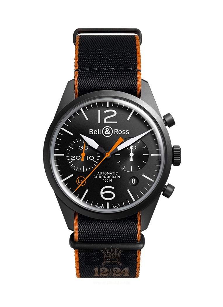 Bell & Ross Vintage Watch BRV126-O-CA 41 mm Stainless steel PVD coating Case Black Dial