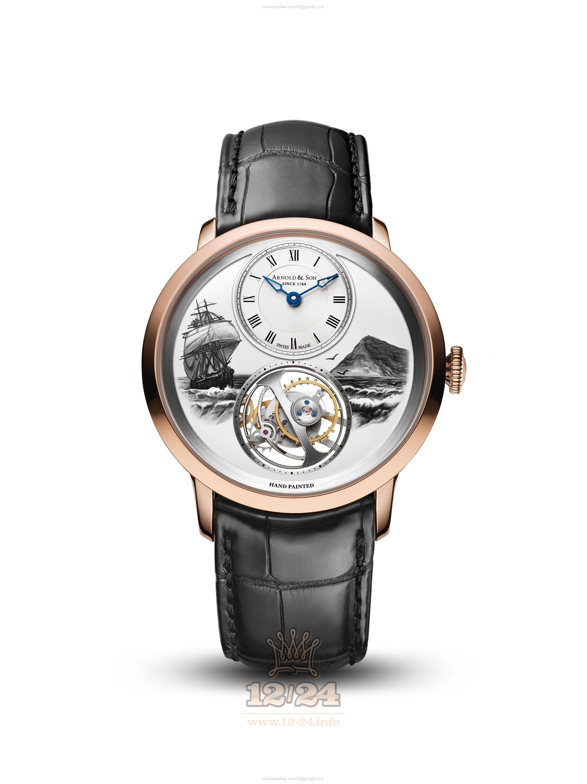 Arnold Son Instrument Collection Watch 1UTAR.S07A.C120A Red gold Case White Silver Dial