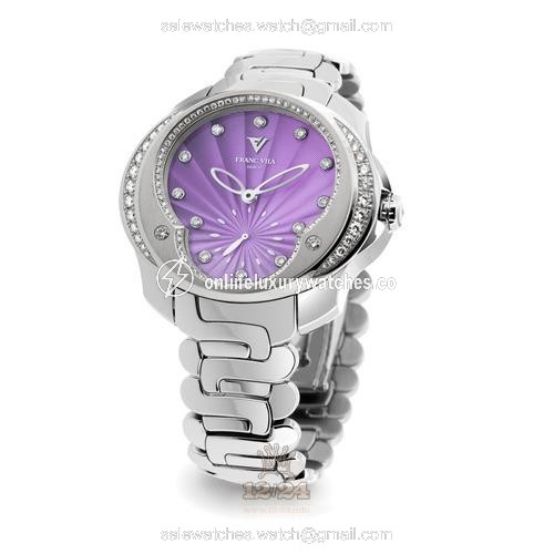 Franc Vila Tribute To Ladies Watch 80Q.SS.SP.VIO 41 mm Stainless steel Case Purple Dial